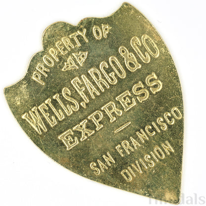 Wells Fargo & Co. Express Shield Badge – Brass Replica San Francisco Division