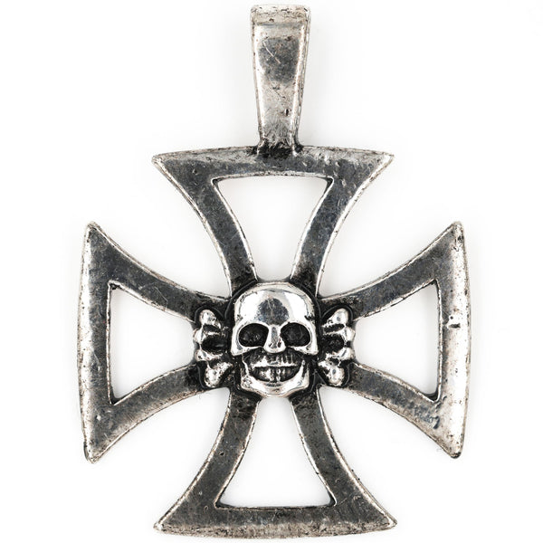 Totenkopf Hussar Skull Iron Cross Pendant/Badge German Bronze Replica