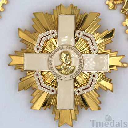 Panama Order of Manuel Amador Guerrero Grand Cross Collar Star Badge Original