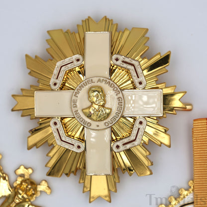 Panama Order of Manuel Amador Guerrero Grand Cross Collar Star Badge Original