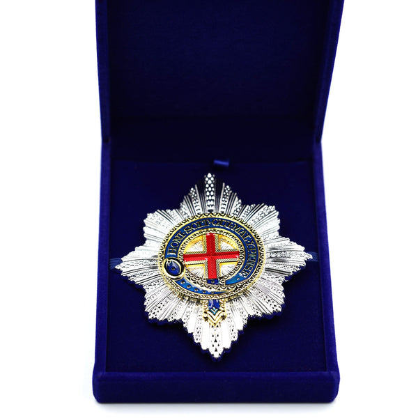 Cased British Royal Order of the Garter Star Badge Medal Order – Museum Replica Collectible