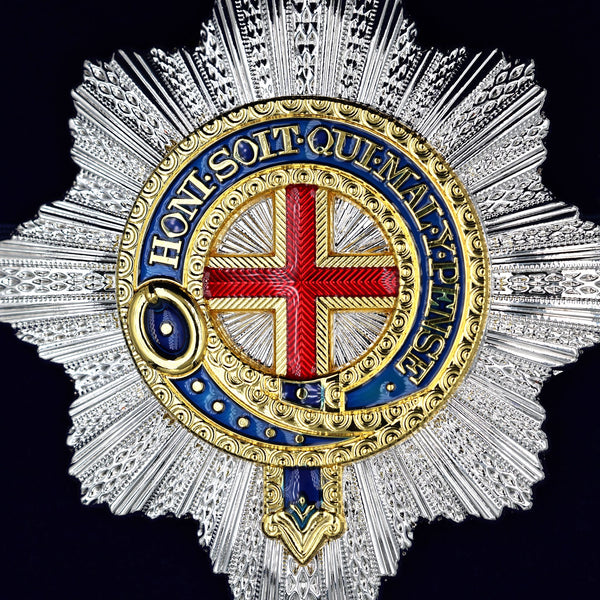 Cased British Royal Order of the Garter Star Badge Medal Order – Museum Replica Collectible