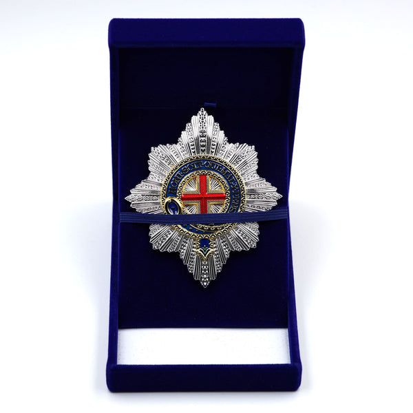 Cased British Royal Order of the Garter Star Badge Medal Order – Museum Replica Collectible