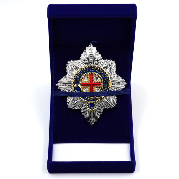 Cased British Royal Order of the Garter Star Badge Medal Order – Museum Replica Collectible