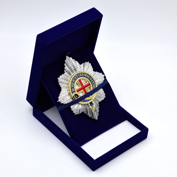 Cased British Royal Order of the Garter Star Badge Medal Order – Museum Replica Collectible