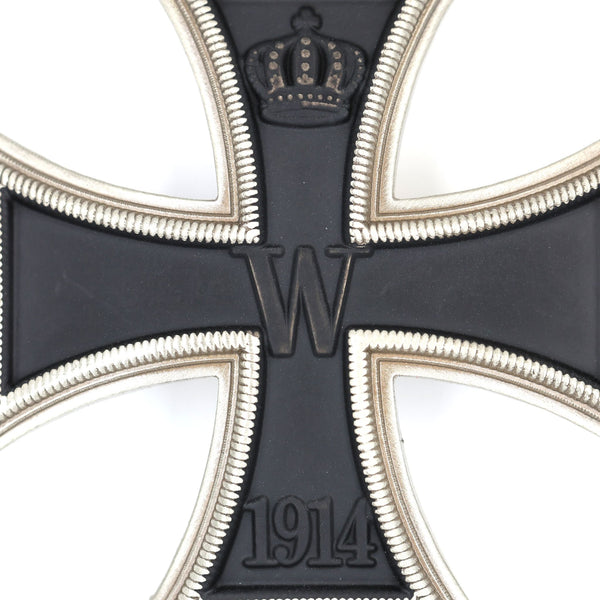 German WW1 Iron Cross 1st Class 1914 – Vaulted Solid Brass Pin-Back Replica