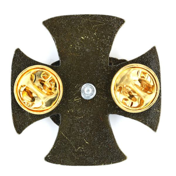 Skull Cross Pin WW2 German-Inspired – Antique Brass 3D Fantasy Lapel Badge