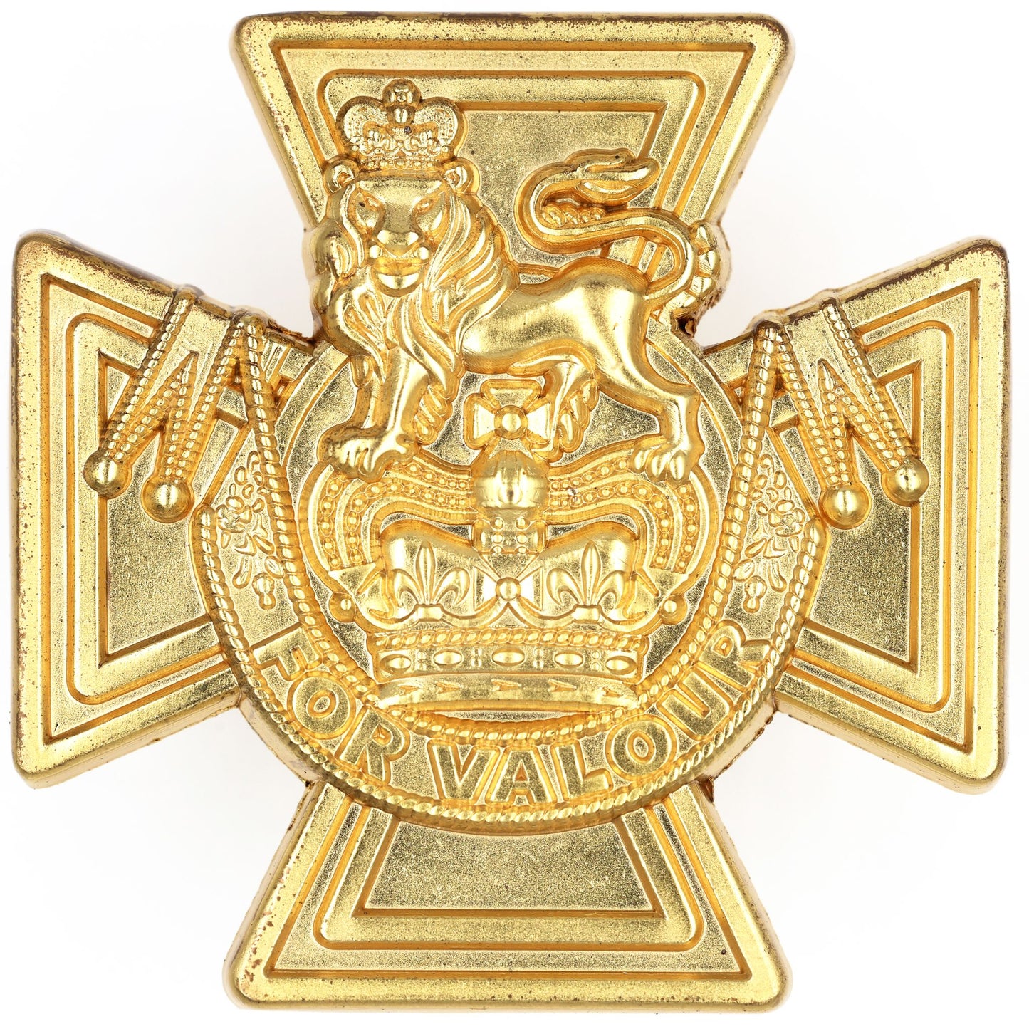 Victoria Cross “FOR VALOUR” Lapel Pin Badge - Gold Tone - Double Clutch Replica