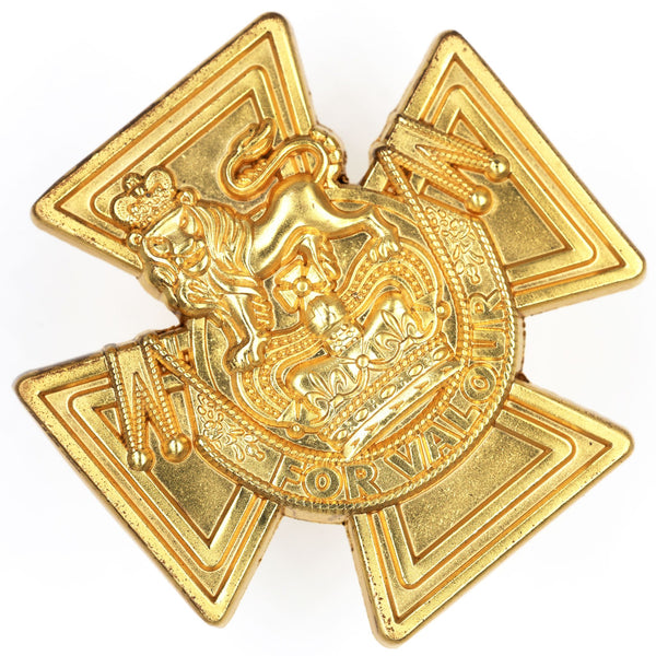 Victoria Cross “FOR VALOUR” Lapel Pin Badge - Gold Tone - Double Clutch Replica