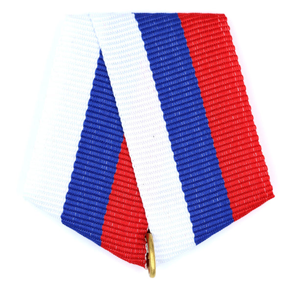 Russian Tricolor Medal Ribbon Bow Mount White Blue Red Replica Suspension