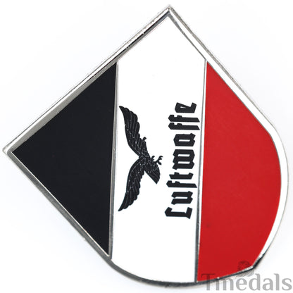 German Luftwaffe Shield Eagle Enamel Pin Badge Black White Red – Reproduction