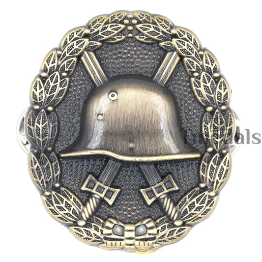 WWI German Wound Badge Gold Grade Reproduction Pinback – Display Collectible