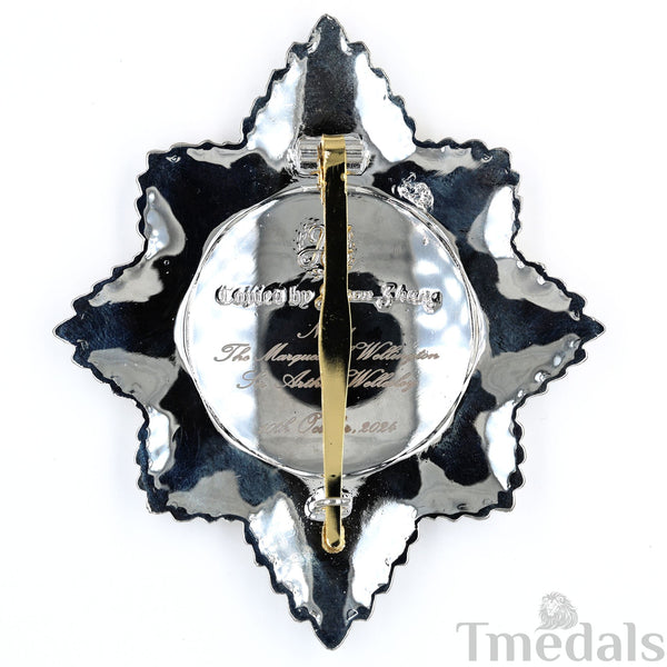 UK Royal Order of the Garter Breast Star Engraved No.21 Limited Replica
