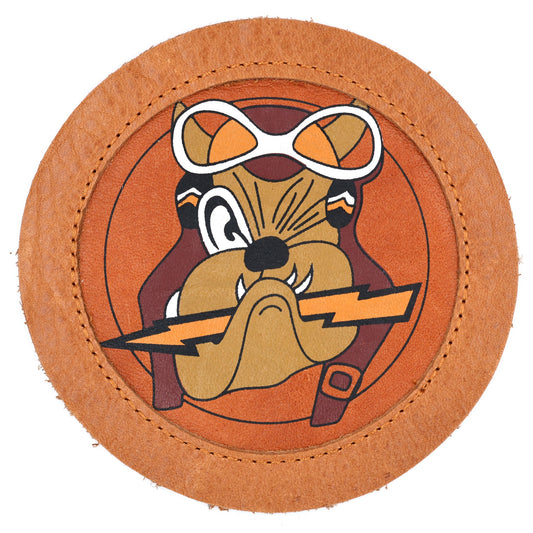 USA WWII Bulldog 61st Fighter Squadron 56th FG 8th AAF Leather Patch Replica