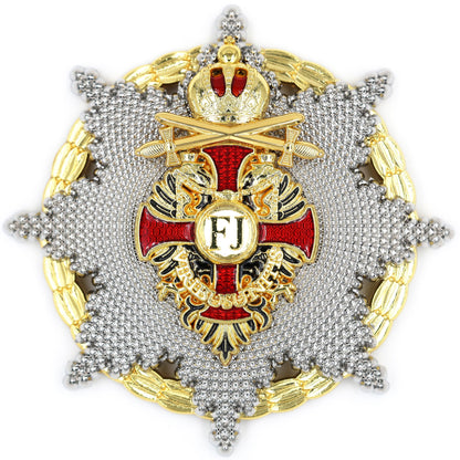 Austro Golden Cross of Merit 1849 Franz Joseph Order Medal with Swords Replica