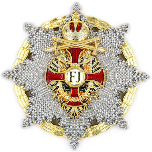 Austro Golden Cross of Merit 1849 Franz Joseph Order Medal with Swords Replica
