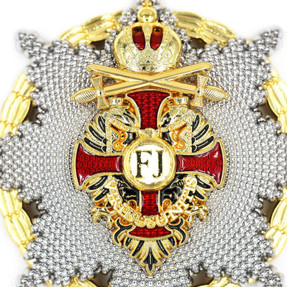 Austro Golden Cross of Merit 1849 Franz Joseph Order Medal with Swords Replica