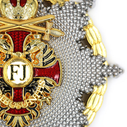 Austro Golden Cross of Merit 1849 Franz Joseph Order Medal with Swords Replica