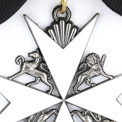 UK British Order of St John Lady of Grace Bow Badge White Enamel Cross Replica