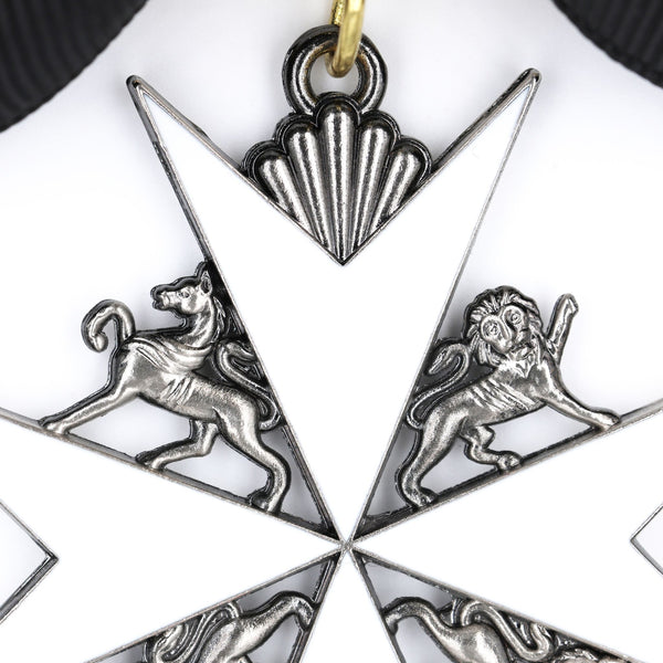 UK British Order of St John Lady of Grace Bow Badge White Enamel Cross Replica