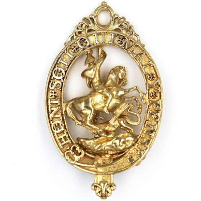 British Order of the Garter Lesser George Pendant Brass UK Badge Replica