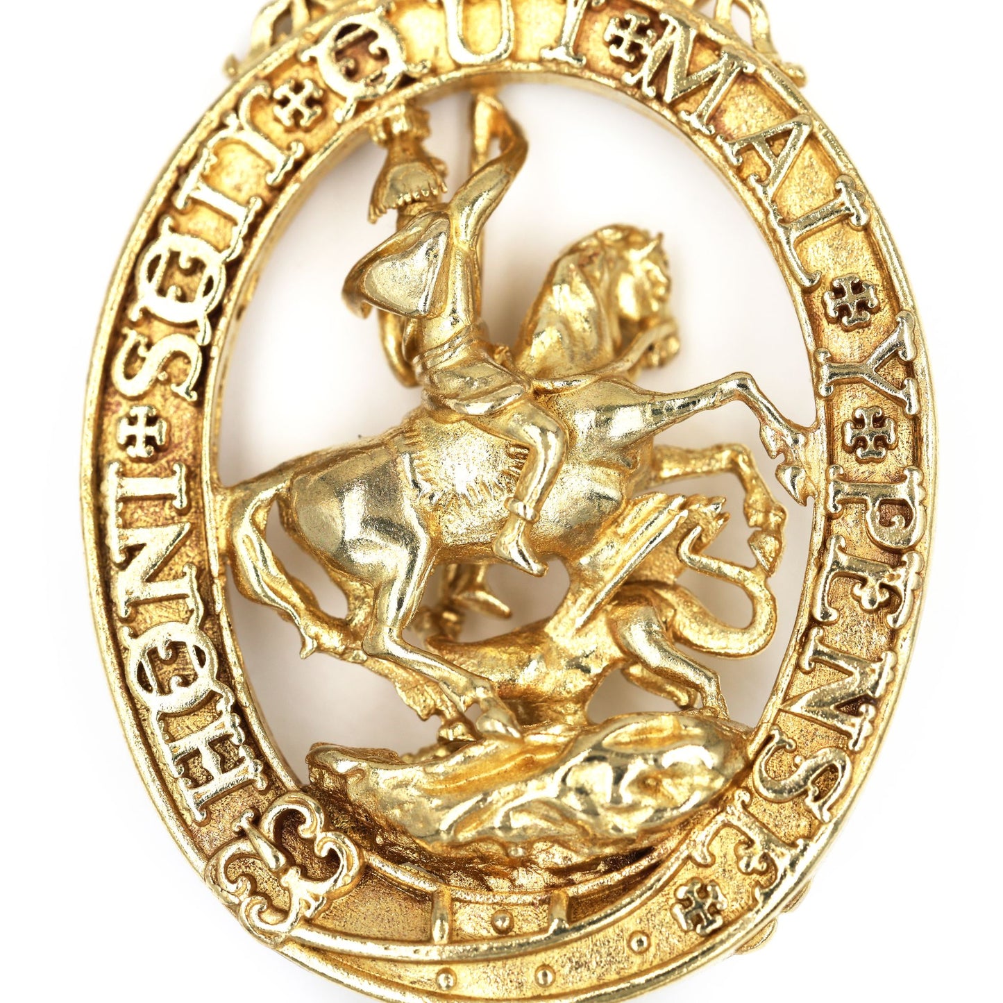 British Order of the Garter Lesser George Pendant Brass UK Badge Replica