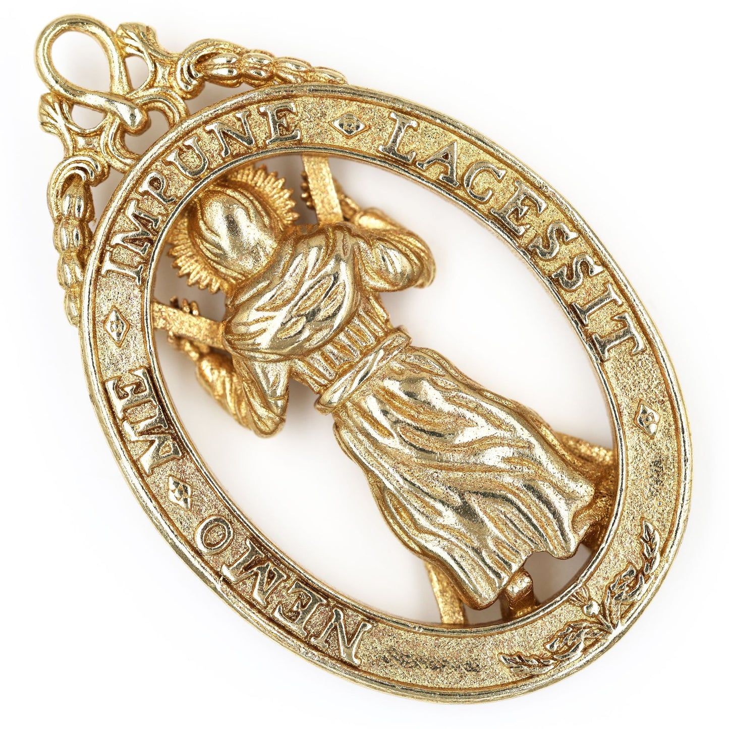 Pair British Order of the Garter & Thistle Pendants Brass Replica Badges