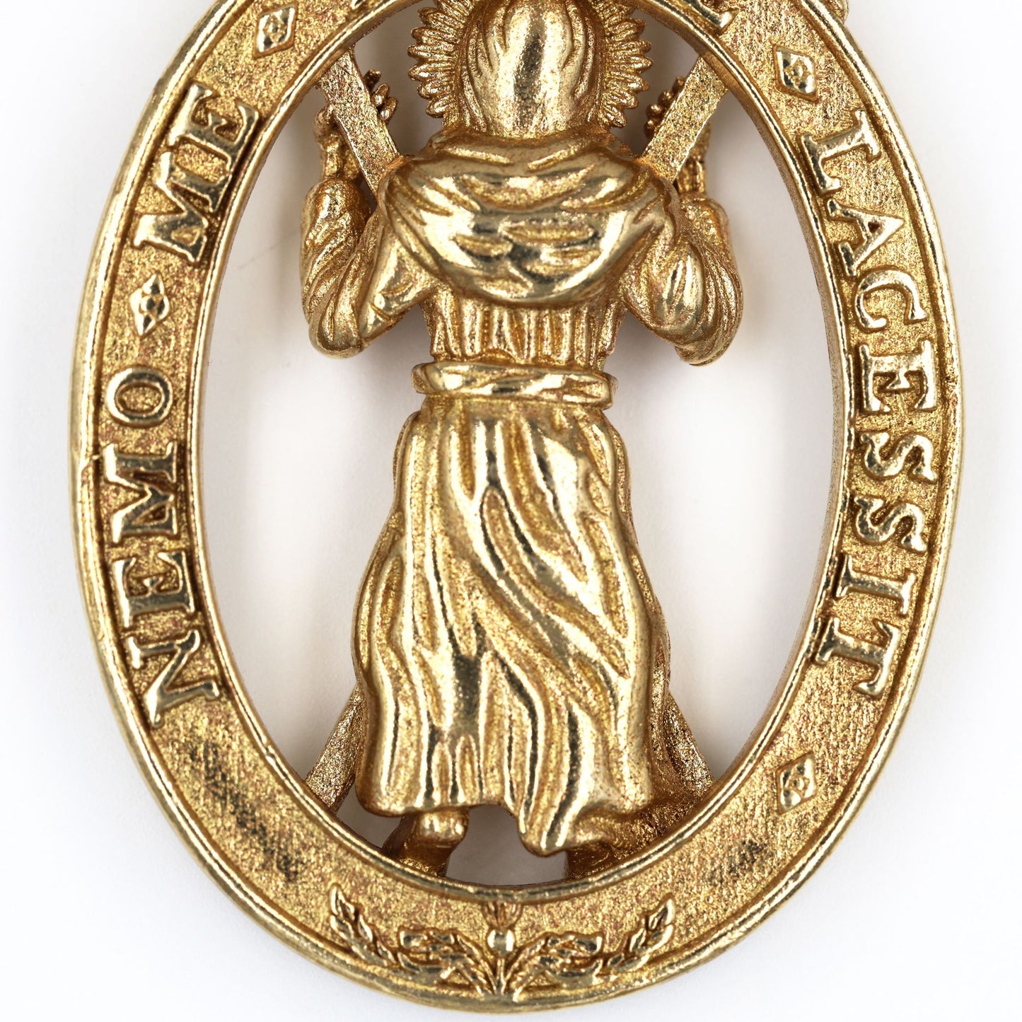 Pair British Order of the Garter & Thistle Pendants Brass Replica Badges