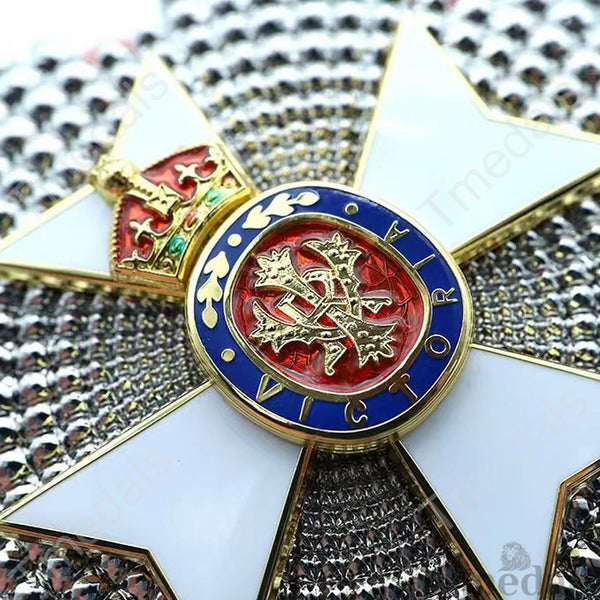 UK British Royal Victorian Order (RVO) Breast Star White Enamel & Gilt Replica