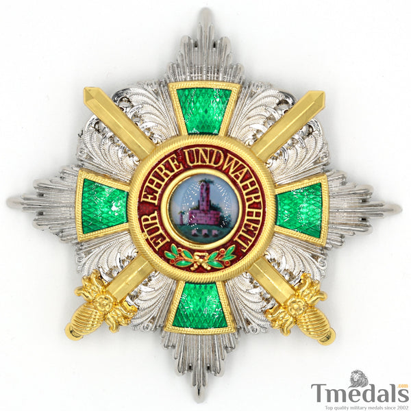 German Order of the Zähringer Lion, Commander Breast Star with Swords top Replica Copy Reproduction