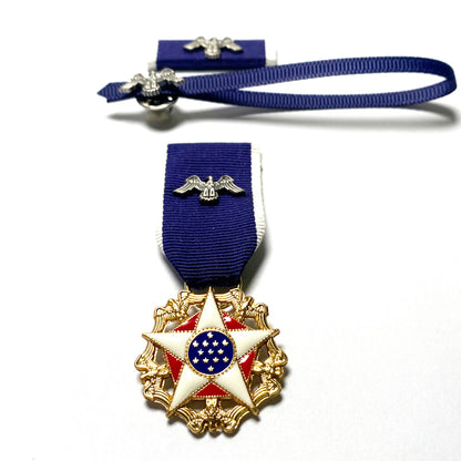 US Presidential Medal of Freedom Mini Medal + Ribbon Bar + Service Ribbon – Replica