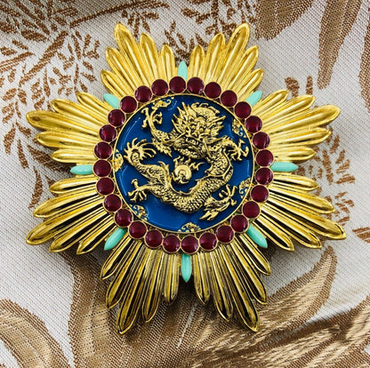 Order of the Illustrious Dragon Full Set with Sash – Japan Manchukuo China Medal Replica
