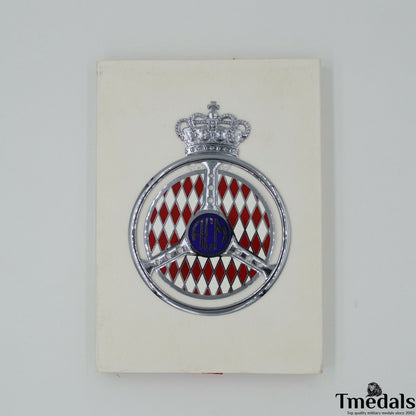 Original Automobile Club de Monaco ACM Badge – Brass with Hard Enamel, 10 × 7.5 cm, Cased