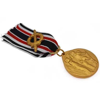 WW1 German Veteran Medal Furs Vaterland 1914 Swords on Ribbon Suspension Replica