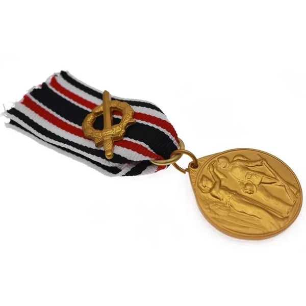 WW1 German Veteran Medal Furs Vaterland 1914 Swords on Ribbon Suspension Replica
