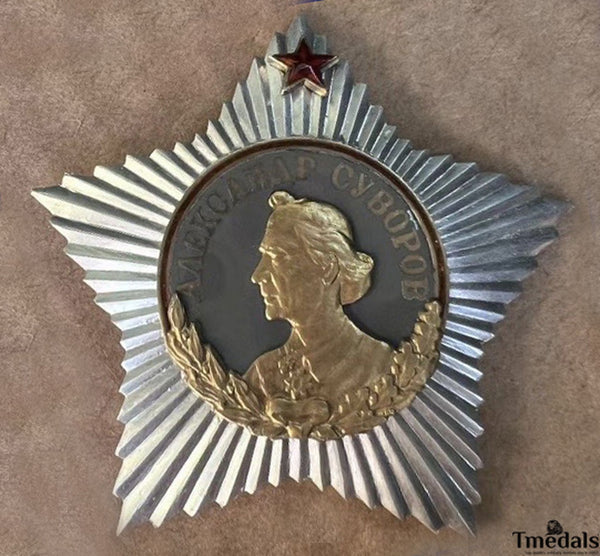 USSR Soviet Order of Suvorov 1st Class Medal-925 Silver 24K Gilt Enamel replica