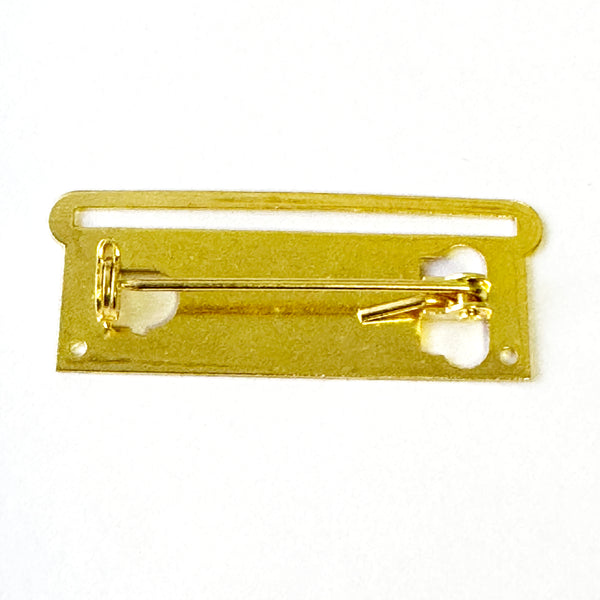 10 X Medal Ribbon Mounting Bars Brooch Pin Fixing 1 Space, for 35-38 mm Ribbon Gold