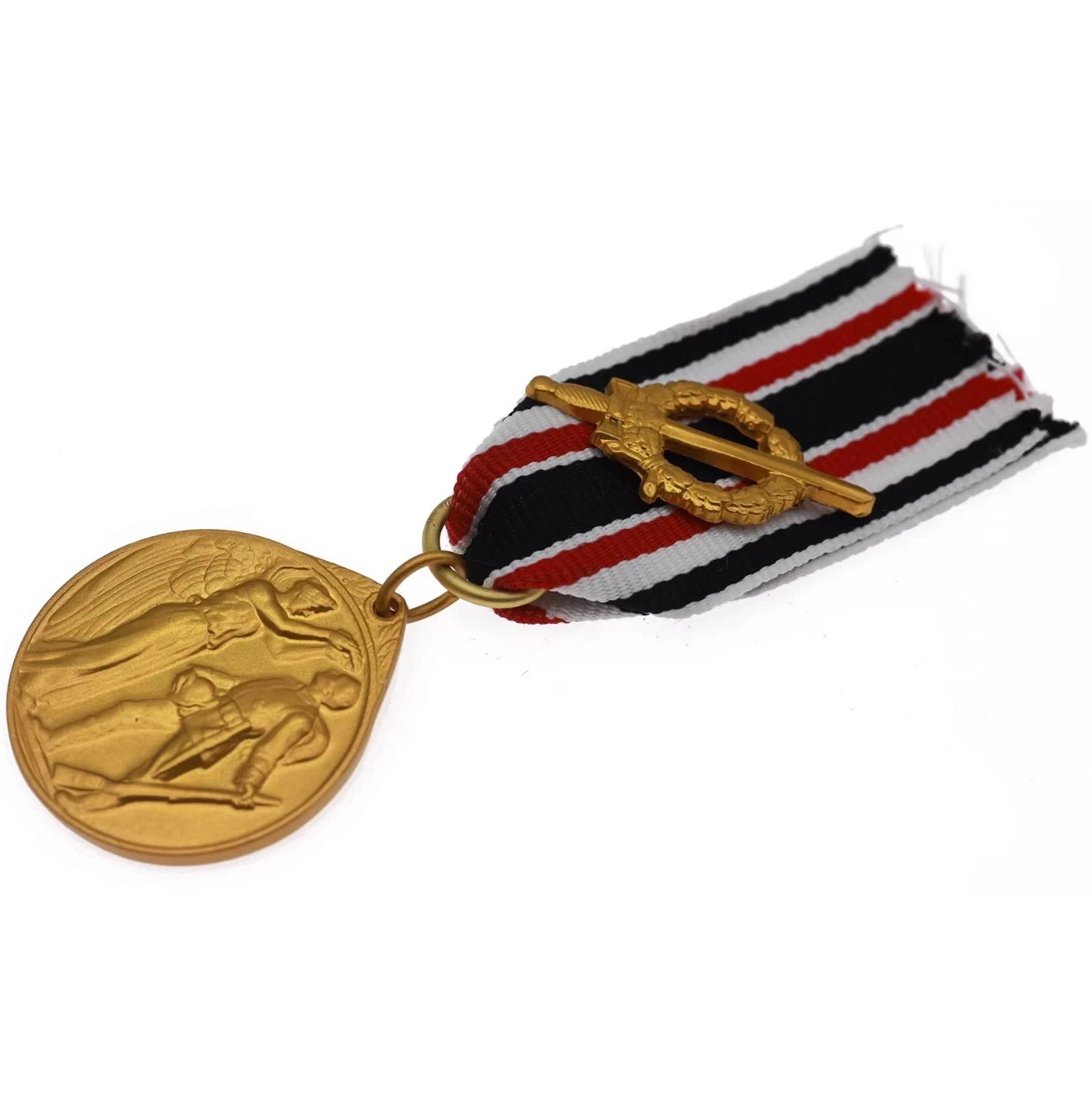 WW1 German Veteran Medal Furs Vaterland 1914 Swords on Ribbon Suspension Replica