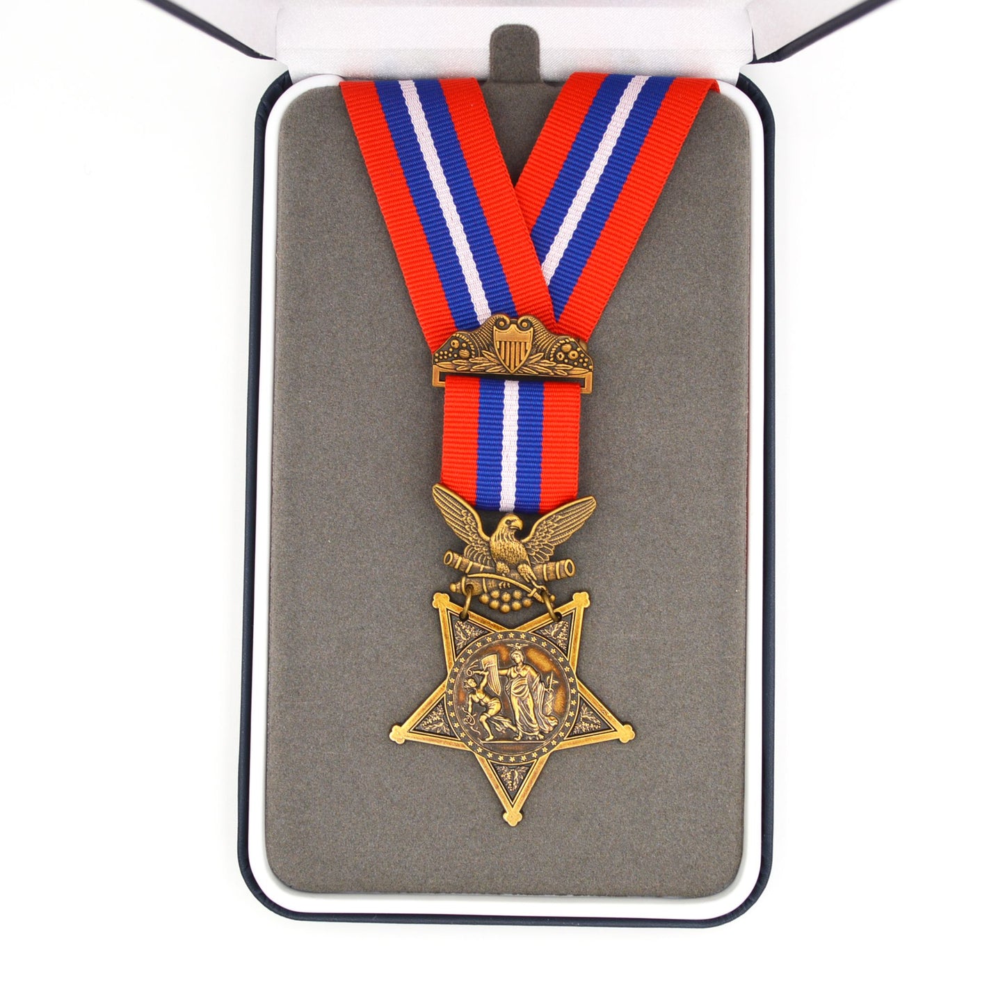 U.S. Medal of Honor Army 1896–1904 Type II Neck Ribbon Cravat – Full-Size Brass Museum Replica with Case