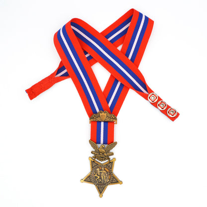 U.S. Medal of Honor Army 1896–1904 Type II Neck Ribbon Cravat – Full-Size Brass Museum Replica with Case