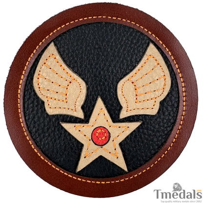 U.S. Army Air Force WW2 BULLION USAF Air Corps Squadron Shoulder Uniform Patch Genuine leather USA