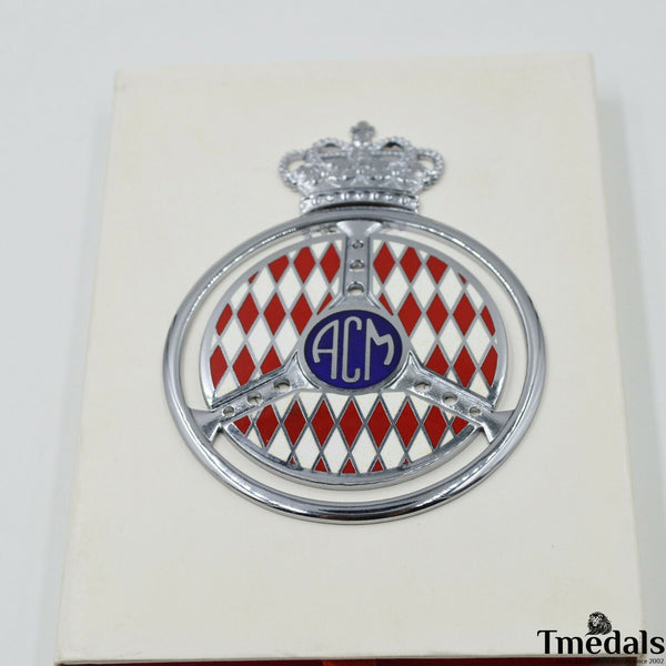 Cased Original ACM SILVER Badge AUTOMOBILE CLUB DE MONACO Grille real enamel 2011 Rare!