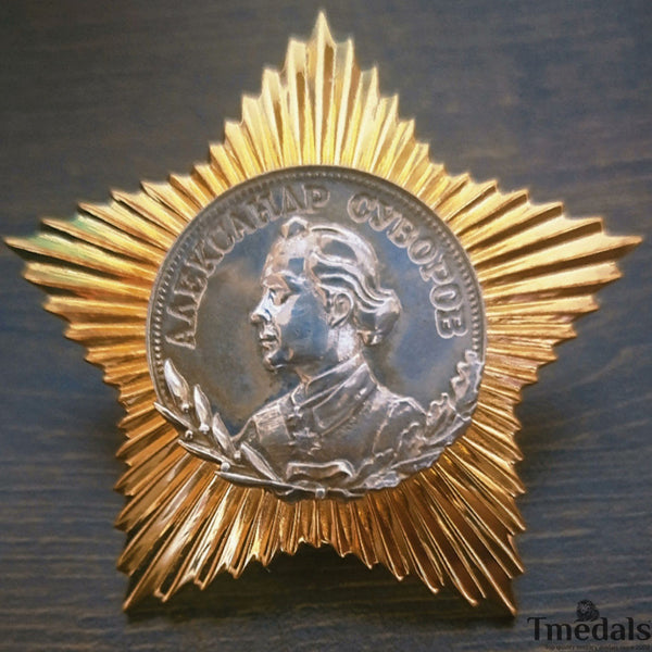 USSR Soviet Order of Suvorov 2nd Class Medal 925 Silver 24K Gilt Enamel replica
