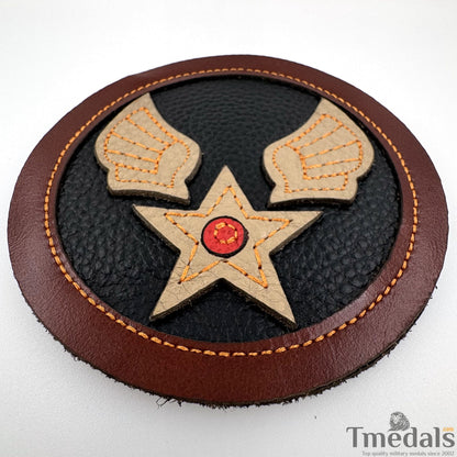 U.S. Army Air Force WW2 BULLION USAF Air Corps Squadron Shoulder Uniform Patch Genuine leather USA