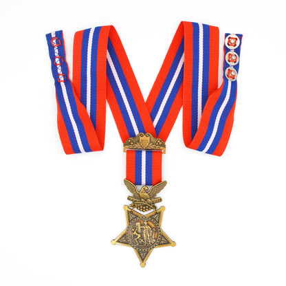 U.S. Medal of Honor Army 1896–1904 Type II Neck Ribbon Cravat – Full-Size Brass Museum Replica with Case