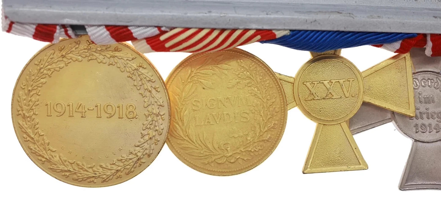 WW1 German 7-Place Mounted Medal Bar Imperial / Austro-Hungarian Awards Replica