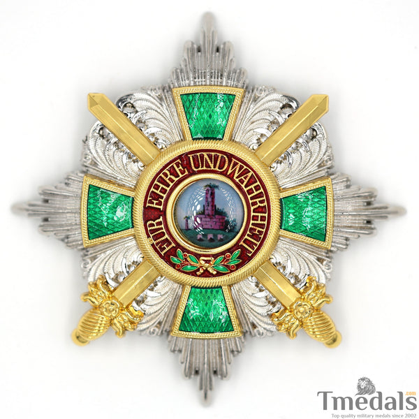 German Order of the Zähringer Lion, Commander Breast Star with Swords top Replica Copy Reproduction