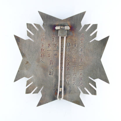 Chinese Republic Order of Weng Tonghe (1830–1904) – Enamel Medal Replica