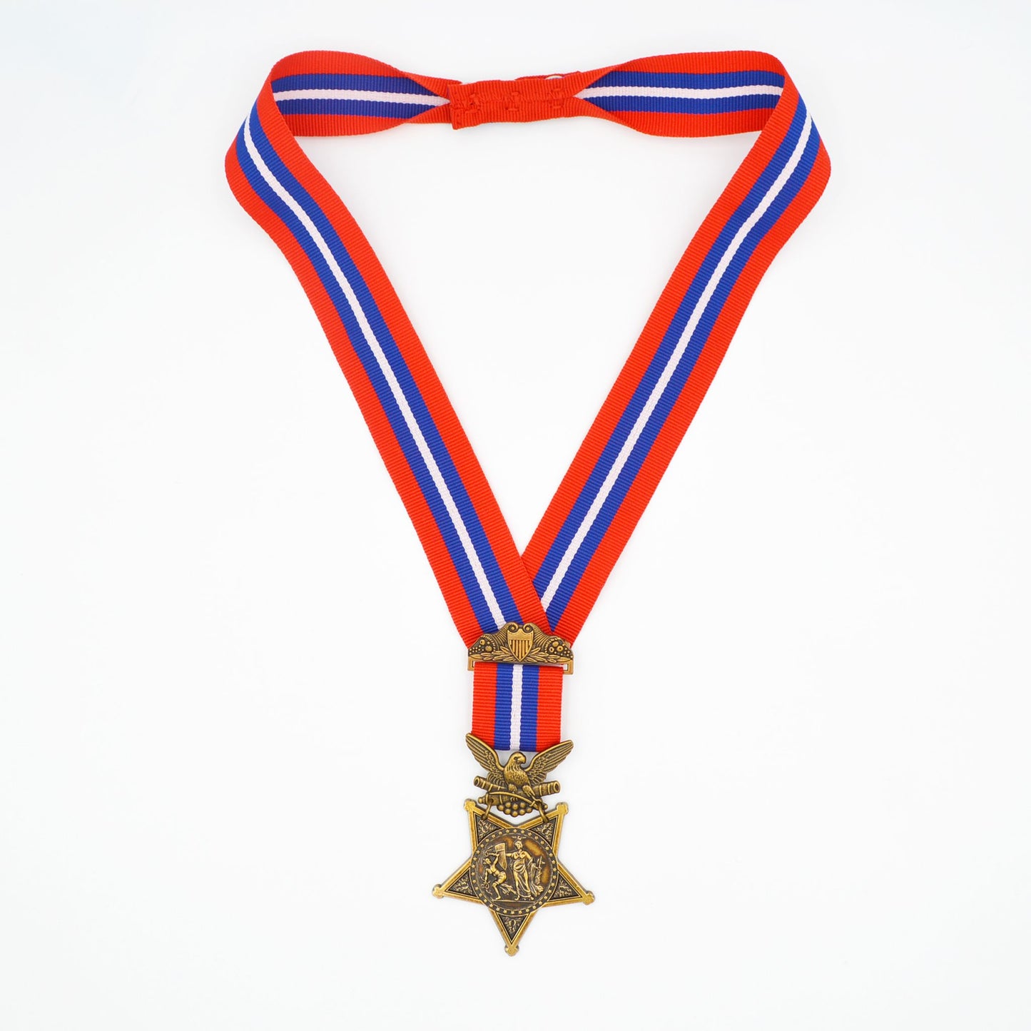 U.S. Medal of Honor Army 1896–1904 Type II Neck Ribbon Cravat – Full-Size Brass Museum Replica with Case