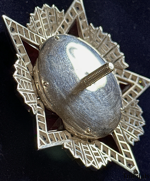 USSR Order of Victory Medal 925 Silver Real Enamel Ruby Moissanite Replica Top Rare
